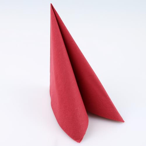 FRANZ MENSCH 1500 Stück Hygostar Servietten Eleganza 40 x 40 cm | 2-lagig, FSC®-zertifiziert, bordeaux, L: 40cm, B: 40cm, Servietten aus Zellulose, Stoffservietten