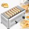 GAYAYAS Tostadora de Pan Industrial, con Ranuras Independientes y Extra Anchas, tostadora de 2,24kW, Acero Inoxidable, Temporizador Variable, Uso Profesional y doméstico,6Slice