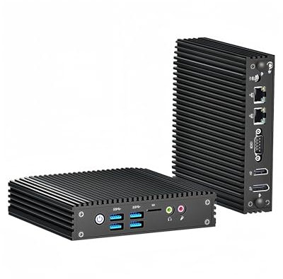N100 Mini PC Lüfterlos Pfsense Firewall Klein Micro Router Appliance,for Intel 12th N100 Dual Gigabit Ethernet Desktop Tower Computer, 16GB DDR4 RAM, 512GB SATA SSD, Dual Display HD&DP
