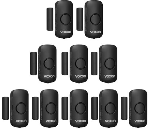 VOXON Türalarm Fensteralarm, Einbruchschutz Türalarmsensor, 2-in-1-Alarm und Türklingel, Drahtlose Home Security Alarmanlage für Haus, Hotel, Schwimmbad, Garage（10er-Pack）