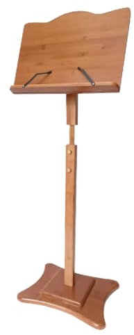 Bambus Notenständer Notenständer Notenständer Klappbar Notenständer Höhenverstellbar mit Breiter Holzbuchplatte für Dirigent Rednerpult Gitarre Violine Klavier Ukulele Spieler