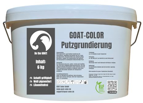 GOAT Putzgrundierung – Quarzhaltige, lösemittelfreie Grundierung für Putz, Beton & Mauerwerk | Innen & Außen | Wasserbasiert, griffig, diffusionsoffen (6kg)