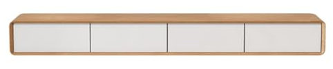 Schwebender TV-Schrank aus massivem Holz im japanischen Stil, ultradünn, wandmontiert, für kleine Wohnungen, 200 cm, Audio-/Video-Speicher