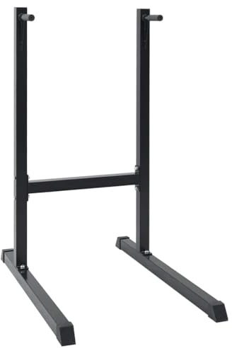 vidaXL Dip Station Schwarz 103,5 x 66,5 x 121,5 cm, Heimstudio, kompakte Dip-Station für Krafttraining, modernes Fitnessgerät, langlebig mit schwarzer Beschichtung