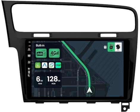KECONSING [6G+128G] IPS 10.1 Android 14 Autoradio Für VW Golf 7 Golf VII 2012-2020 mit navi Octa Core-[Eingebauter 4G LTE/DAB+/CarPlay/Android Auto/DSP/Mirror Link/GPS Navi/Bluetooth 5.0/HDMI