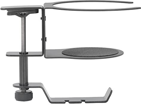 Akozon Universal 2 in 1 Headphone Stand Cup Holder - 360 Degree Headset Hanger & Water Cup Holder for All Headphones