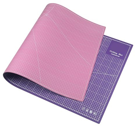 Schneidematte 1 Stück 120 x 60 cm lange Schneidematte, Tischplatten-Schutzpolster aus PVC-Material, doppelseitig in den Farben Pink und Lila, selbstheilend for Selbermachen Arbeiten