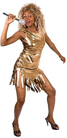 Aptafêtes - CS927263/M -Fancy Dress Costume - Queen of Rock Dress - Gold- Size M