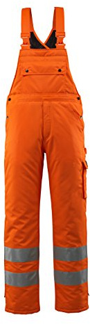 Mascot 00592-880-14 Lech Safe Arctic Quilted Lining Waterproof Class 2 Winter Bib and Brace, Size 2XL, Hi-Vis Orange