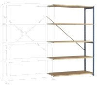 Manuflex Planoflex modulares Steckregal mit 5 Einlegeböden RP1126.0001 1220 mm x 2000 mm x 400 mm grau-grün