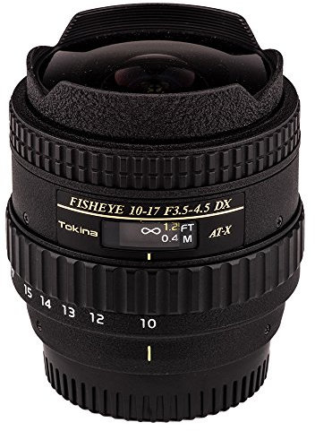 Tokina Atxaf107dxn 10–17 mm f/3.5–4.5 AF DX Fisheye Objectif pour Nikon Digital SLR, Noir