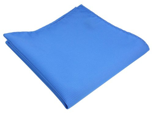 TigerTie Einstecktuch in blau himmelblau hellblau einfarbig Uni Rips gemustert