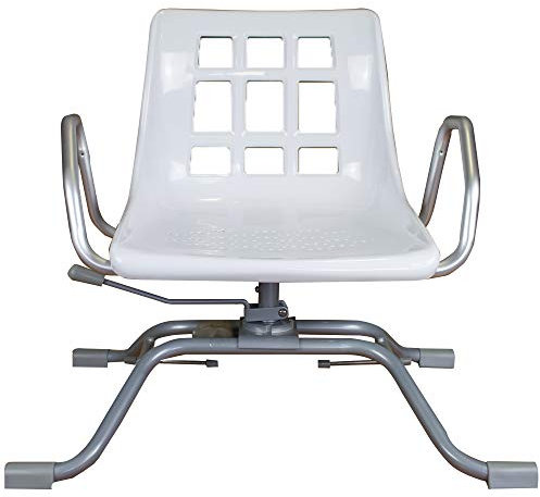 Queraltó Silla Giratoria 360º para Bañera, Comodidad Gracias a su Respaldo y Reposabrazos, Aluminio, 70.5 x 41 x 42 cm