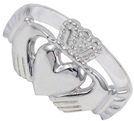 Sterlingsilver herr tung Claddagh ring storlek P - Z3, Sterlingsilver, Enkel