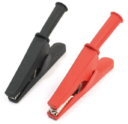 sourcing map 2Stk. Isolierte Krokodilklemmen Messleitung Krokodilklemmen Rot Schwarz 78mm