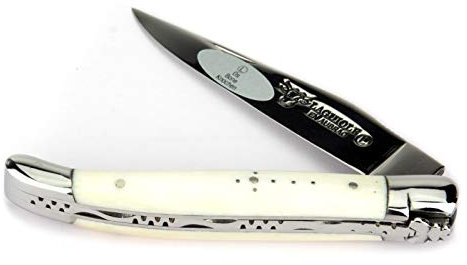 Laguiole en Aubrac Taschenmesser L0211OSIFI 11 cm Griffschalen Knochen Klinge und Backen glänzend