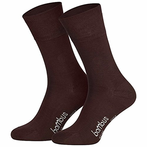 12 paires de chaussettes en bambou ultra douces pour elle et lui – Confort optimal – Pas de caoutchouc qui comprime – Idéal pour affaires, sport et loisirs - Marron - 39/42
