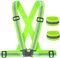 ZWOOS Reflektierende Einstellbar Warnweste und Reflektorbänder, Sicherheitsweste für Laufen, Joggen, Radfahren, Wandern, Motorrad Fahren (1 x Warnweste + 2 x Reflektorbänder)