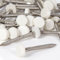 50x White Poly Top Cladding Pins/Nails - UPVC/Fascia/Soffit Roof Plastic Cap Polytop