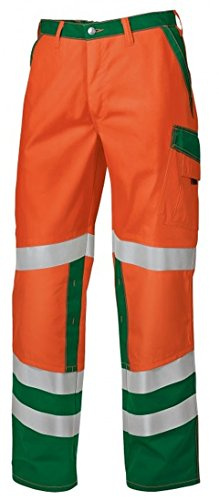 BP 2010-845-8574-48n Arbeitshosen, mit elastischem Rückenteil, 270,00 g/m² Stoffmischung, Warnorange/grün, 48n