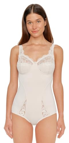 SUSA Damen Body ohne Bügel - Latina 6538 - Bequeme Shapewear Mieder für Frauen - Figurschmeichelndes Design - Ideal für Alltag & besondere Anlässe - Pure Beige, 85C