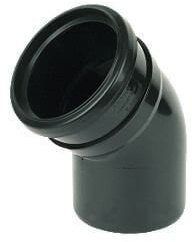 FloPlast Ring Seal Soil Bend Single Socket - 135 Degree x 110mm Black