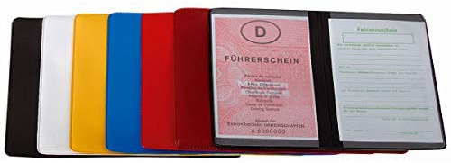 KFZ Schein Schutzhülle PVC 2 Fächer Etui Mappe viele Farben Kartenhülle Fahrzeugschein Hülle Made in Germany … (Gelb)