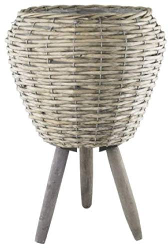 Muddy Hands Willow Plant Pot with Legs Drum Planter Stand Flower Display Decor Garden Home
