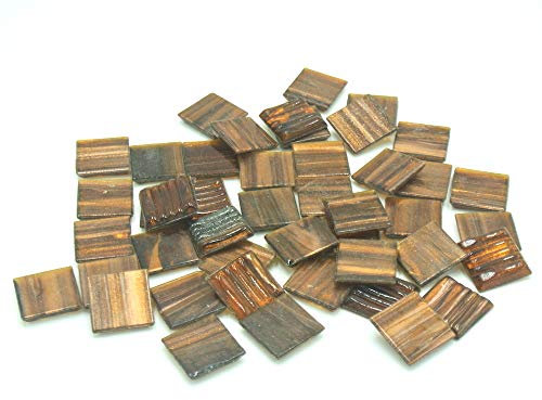 Armena Mosaikstein braun mit Kupfer Textur 2x2cm 130g (Circa 43 Stück)