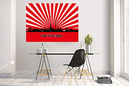 Wandtattoo Wandsticker Aufkleber Kinderzimmer Stuttgart Skyline Motiv Bild