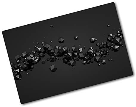 Tulup Planche À Découper - 80x52cm - Protection Plaque Induction Cuisson Tapis de Découpe Verre Trempé - Abstraction 3d