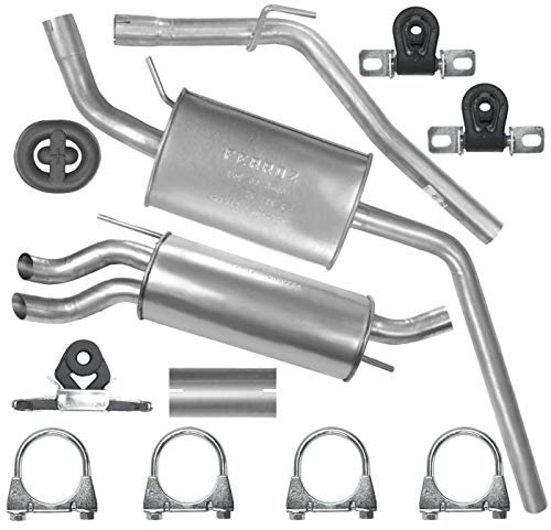 Adamot Auspuffanlage Schalldämpferset Auspuff für VW Transporter T4 IV Pritsche SWB, LWB 1.9 TD 2.4 D