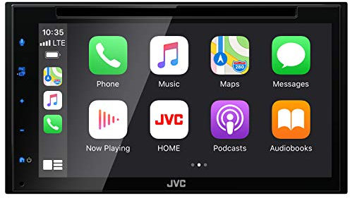 JVC KW-V66BT Bluetooth Car Stereo Receiver with USB Port – 6.8 Touchscreen Display - AM/FM Radio - MP3, CD and DVD Player - Double DIN – SiriusXM - with Apple CarPlay and Android Auto (Black)