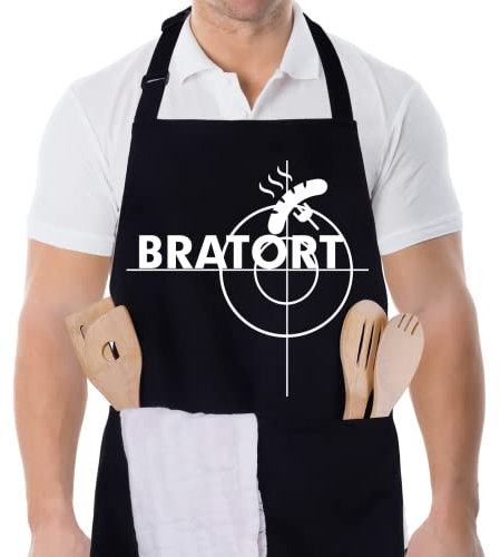 ADAKEL Grillschrze für Männer Lustig mit Spruch BRATEN, Wasserdichte Kochschürze Arbeitsschrze Barbecue BBQ Personalisiert, Witziges Geschenk für Männer zum Vatertag Weihnachten oder Geburtstag