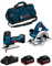 BOSCH Kit 18V BK205BAG (Sierra Circular GKS 18 V-LI + Sierra de Calar GST 18 V-LI S + 2 Baterías de 5,0 Ah + Cargador + Bolsa)