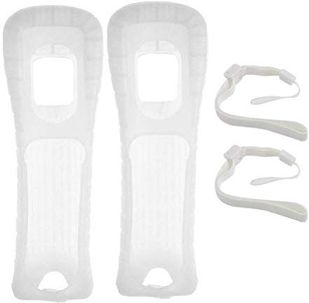 Funda de Silicona y Correa para la muñeca para el Mando a Distancia de Wii, Funda Protectora con Correa para la muñeca, 2 Piezas, Antideslizante, Resistente al Desgaste y Duradera