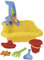 Wader 72011 - Happy Summer gelber Sandkasten mit Mühle, Eimer, Schaufel, Rechen, Boot und Sandform, ca. 35,5 x 35,5 x 14 cm groß, ab 12 Monaten, ideal als Geschenk für kreatives Spielen