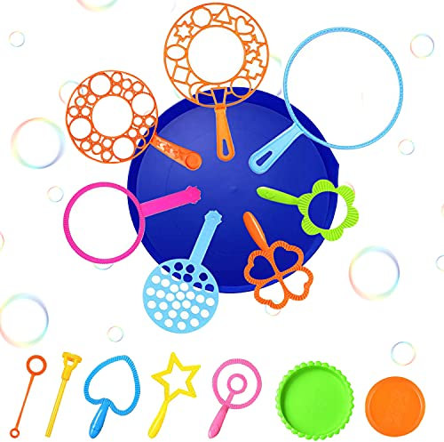WELLXUNK Baguette à Bulles,15 Baguette à Bulles Ensemble Jouet, Kit de Bulles de Savon pour Enfants, Outils Bulles Sticks pour Enfants Bubble Maker pour activités de Plein air, fêtes d'anniversaire