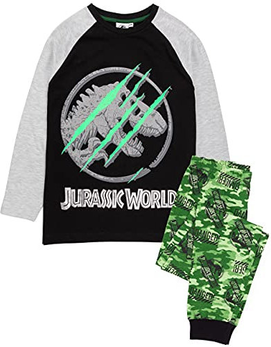 Jurassic World Pigiama Boys Bambini Camo T-Shirt Shorts o Pantaloni Opzioni 11-12 Anni