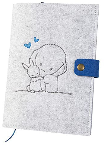 luxdag U-Heft Hülle mit Druckknopf aus Filz (Farbe & Motiv wählbar) - Hülle für Kinderuntersuchungsheft & Impfpass - Organizer - Geschenk für werdende Mütter & Baby