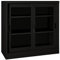 vidaXL Schrank mit Schiebetür Büroschrank Aktenschrank Büromöbel Metallschrank Stahlschrank Lagerschrank Universalschrank Schwarz 90x40x90cm Stahl