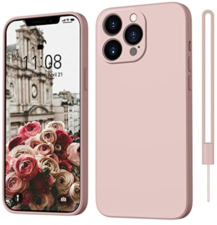 ORDA for iPhone 13 Pro Case Silicone Ultra Slim Soft Gel Rubber Cover for iPhone 13 Pro Phone Case Thin Anti-Scratch Microfiber Lining Compatible for 6.1 inch Pink