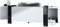 Vladon Lowboard Ida 149 x 45,5 x 34 cm TV-Board mit 4 Fächern und PTO-Türen, Made in Germany, Korpus in Weiß matt, Blenden in Schwarz Hochglanz | Große Farbauswahl