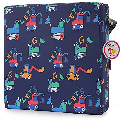 Zicac Toddler Booster Seat Dining Chair, Navy Blue | Removable, Non-slip, Adjustable Straps, Kids Baby Booster Cushion for Dining Table, 2 Years+