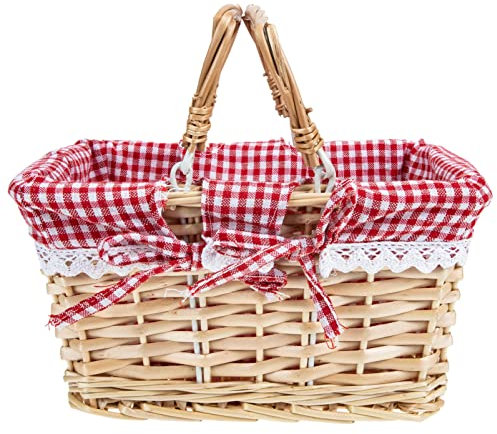 Cabilock Picknickkorb Lebensmittel-geschenkkorb Geschenkkorb Aus Weide Obstkorb Aus Holz Gewebter Wäschekorb Weiße Osterkörbe Dekorativer Korb Vorratsbehälter Essenskorb Rot Rattan Tragbar