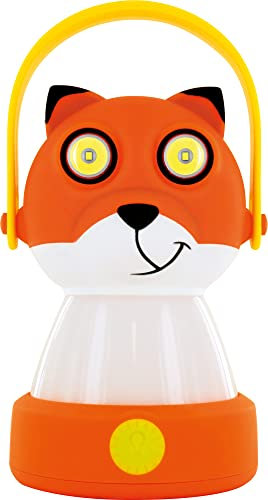 SCHWAIGER CALF100 511 Camping-Lampe Tierdesign Fuchs Kinderleuchte Laterne Taschenlampe 3 Lichter 10 h Leuchtdauer LED batteriebetrieben