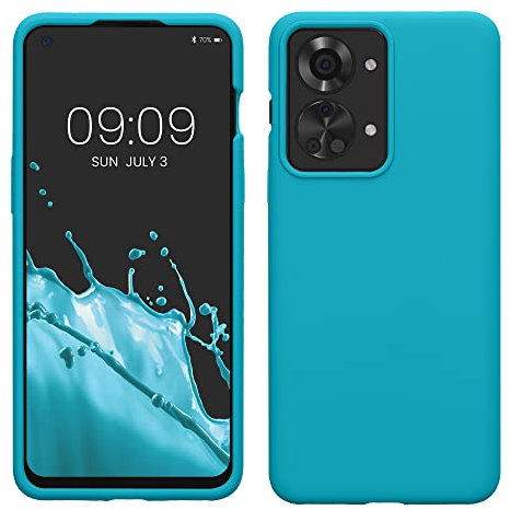 kwmobile Case Compatible with OnePlus Nord 2T 5G Case - TPU Silicone Phone Cover with Soft Finish - Cool Glacier