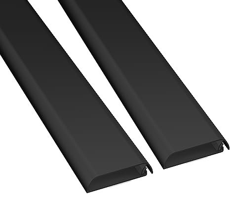 D-Line TV Kabelkanal, Fernsehkabel-Organiser, lackier, und überstreichbar, selbstklebend, einteiliges Design mit Scharnieren, 2x 60mm (B) x 15mm (H) x 40cm Länge - Schwarz