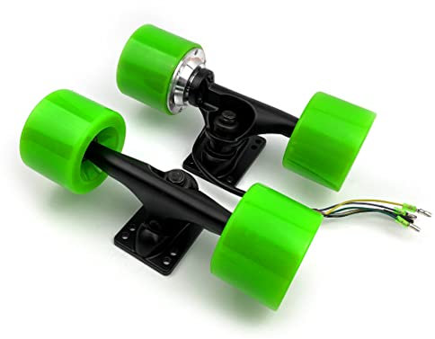 L-faster Skateboard Nabe Motor Kit Hausgemachtes Einrad Antrieb Skateboard mit 74mm Motorrad für Anfänger E-Board Spieler (Green kit)