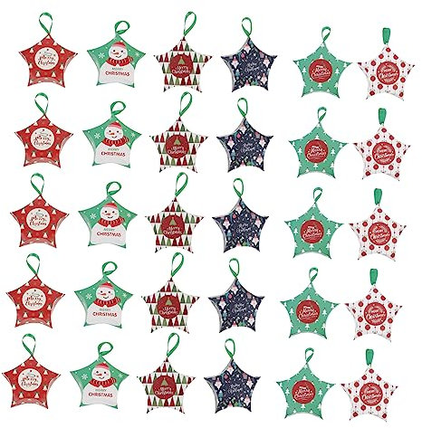 Hohopeti 30stücke Teiliges Weihnachtsgeschenkboxen Weihnachtszuckerboxen Für Selbstgemachte Süßigkeiten Kekse Und Leckereien Für Kinderaktivitäten Und Festliche Anlässe